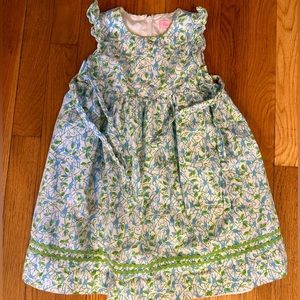 Lilly Pulitzer Green & Blue Floral Dress, Size 3T